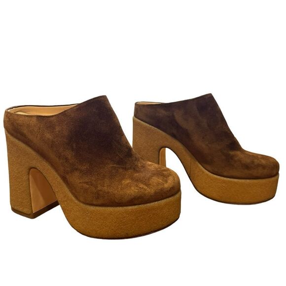 Revolve Attilio Giusti Leombruni AGL Sista Platform Suede Leather Mule Clog 37.5 - Picture 4 of 12